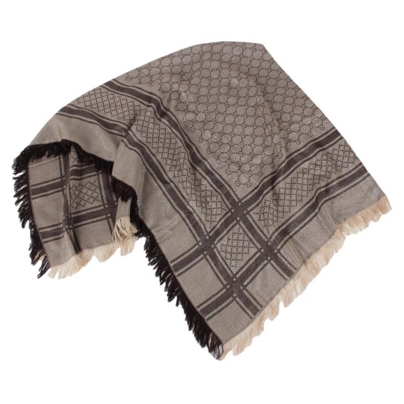 Gucci GG Guccissima Monogram Surviee Scarf Brown NEW - Picture 5 of 10